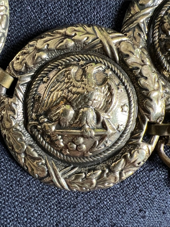 ESCADA Women’s Bronze American Eagle Anchor Stars Design Vintage Concho Belt
